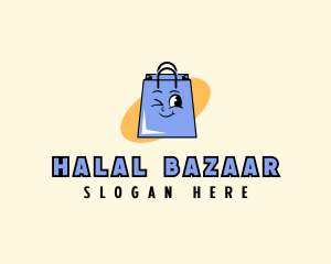 Happy Shopping Bag Store logo design