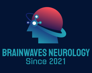 Neurology - Human Brain Orbit logo design