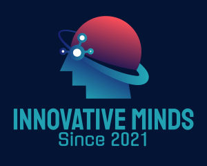Genius - Human Brain Orbit logo design