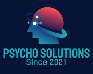 Psycho - Human Brain Orbit logo design