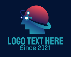 Psychology - Human Brain Orbit logo design