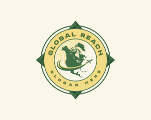 Continent - North America Travel Flight logo design