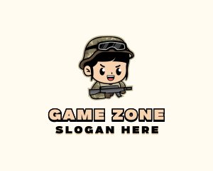 Female Military Gamer logo design