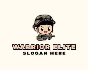 Female Military Gamer logo design