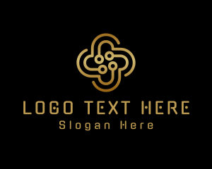 Cryptocurrency - Gold Cryptocurrency Cross logo design