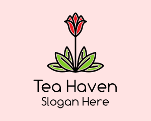 Floral Tulip Plant logo design