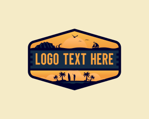 Palm Tree - Travel Beach Vacation logo design