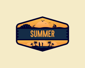 Travel Beach Vacation logo design