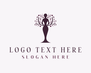 Lady - Female Organic Tree logo design