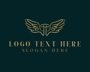 Memorial - Angel Wings Religious logo design