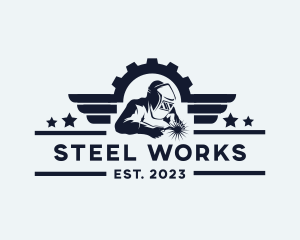 Industrial Welding Man logo design