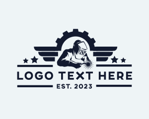 Laser - Industrial Welding Man logo design