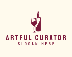 Wine Bottle Glass logo design