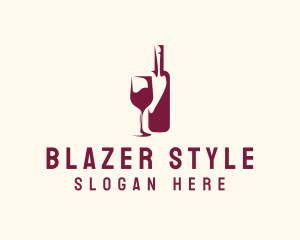 Wine Bottle Glass logo design