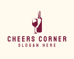 Booze - Wine Bottle Glass logo design