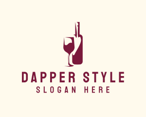 Wine Bottle Glass logo design