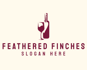 Wine Bottle Glass logo design