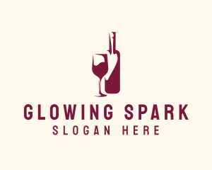 Wine Bottle Glass logo design