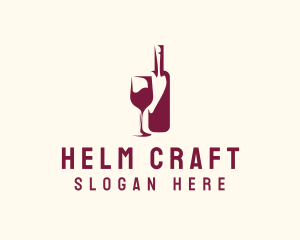 Wine Bottle Glass logo design