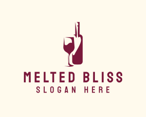 Wine Bottle Glass logo design