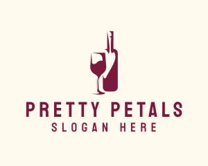 Wine Bottle Glass logo design