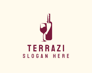 Wine Bottle Glass logo design