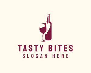 Wine Bottle Glass logo design