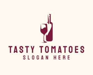 Wine Bottle Glass logo design