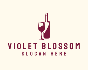 Wine Bottle Glass logo design