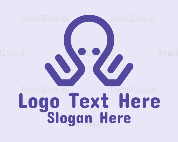 Violet Cute Octopus Logo