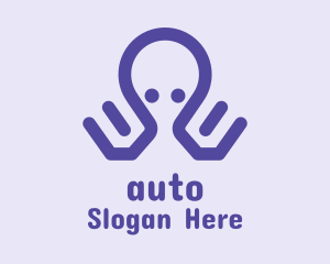 Squiggle - Violet Cute Octopus logo design