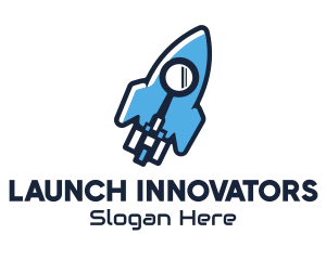 Launching - Rocket Launch Search logo design