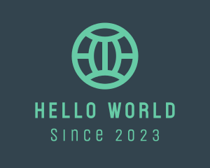 Teal Modern Globe logo design