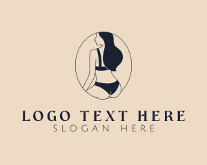 Topless - Sexy Woman Lingerie logo design