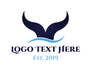 Blue Whale - Blue Whale Tail logo design