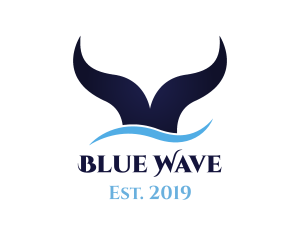Blue Whale Tail logo design