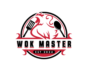 Wok - Cooking Grill Chicken logo design