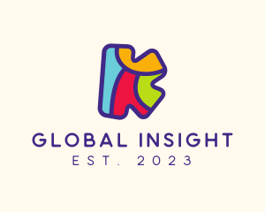 Comic - Colorful Letter K logo design