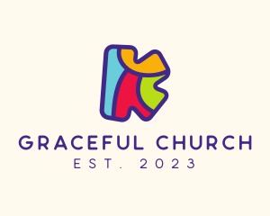 Puzzle - Colorful Letter K logo design