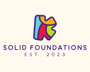 Early Learning - Colorful Letter K logo design