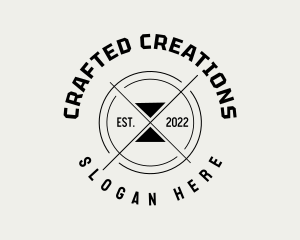 Custom - Crossline Hourglass Badge logo design