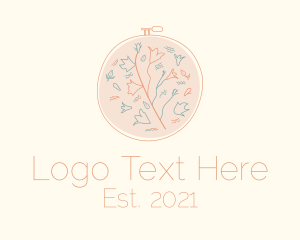 Stitching - Nature Plant Embroidery logo design