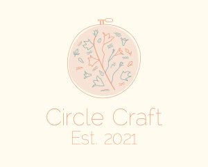 Nature Plant Embroidery logo design