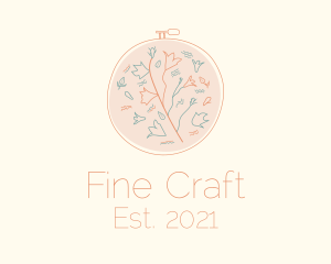 Nature Plant Embroidery logo design