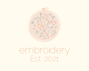 Nature Plant Embroidery logo design