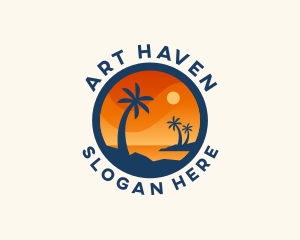 Tropical Island Getaway logo design