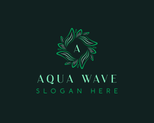 Waves Leaves Spa logo design