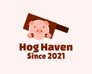 Hog - Pig Head Cleaver logo design