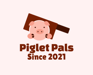 Piglet - Pig Head Cleaver logo design