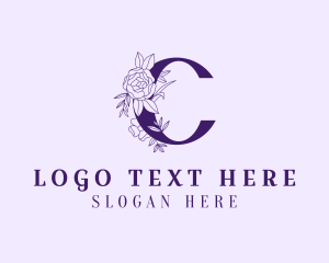 Purple - Floral Letter C logo design